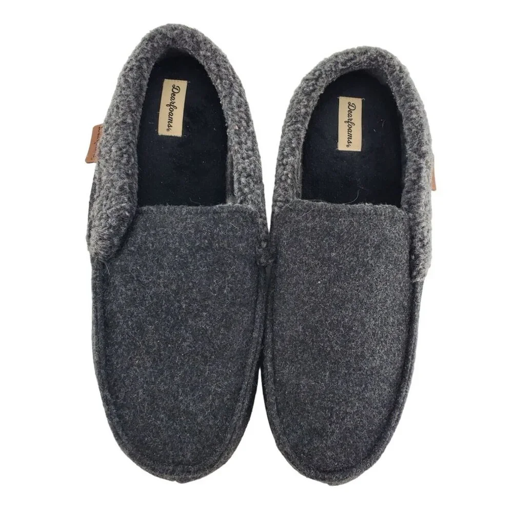 Dearfoams Loafer Slippers Men's 11/12 Indoor Outdoor Leisure House Winter Shoes_4